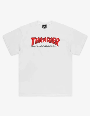 Koszulka Thrasher Outlined White Red